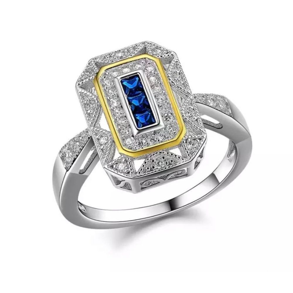 VINTAGE Style Stone Ring Anniversary Engagement Wedding Gift Band Jewelry Sz 10